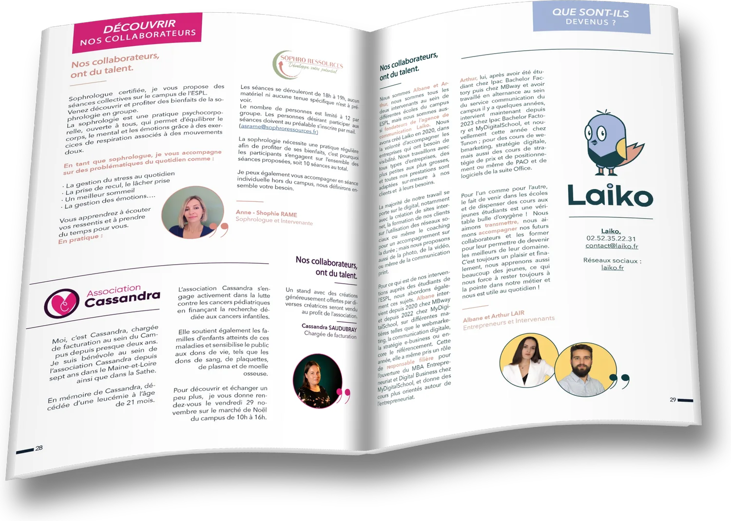 Double page « Nos collaborateurs ont du talent »