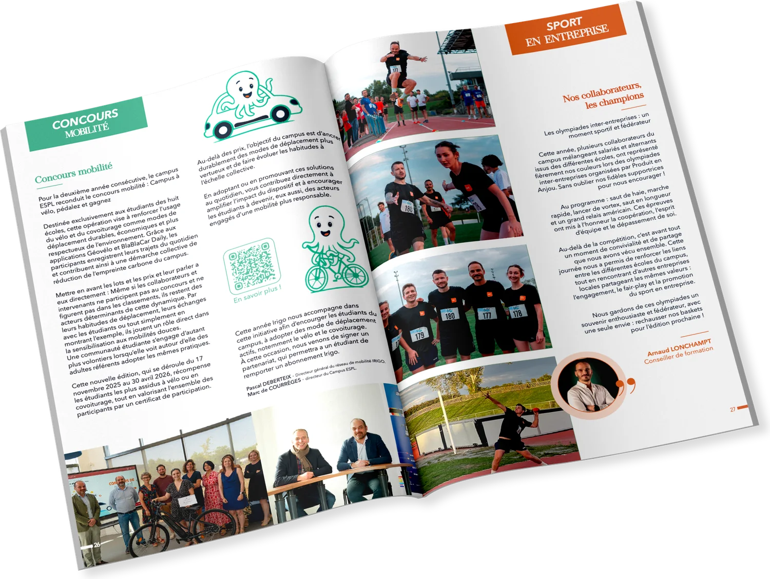Double page « Concours mobilité » et « Sport en entreprise »