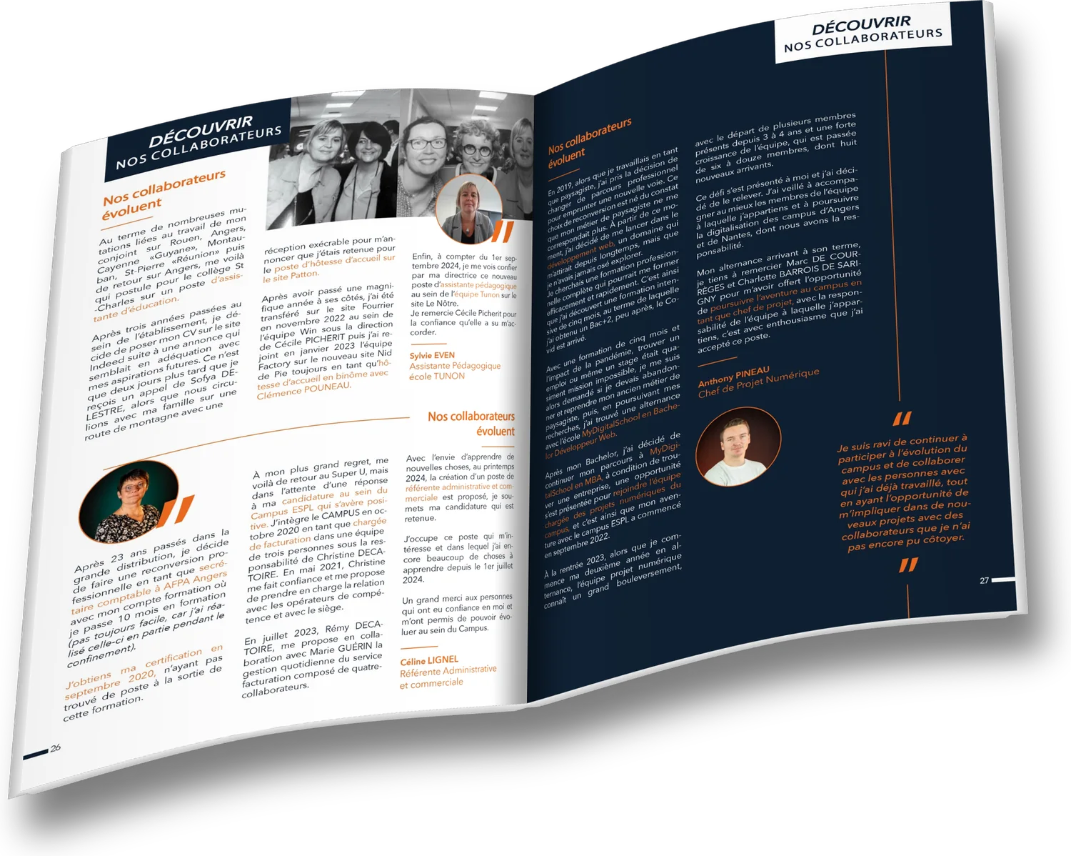 Double page « Découvrir nos collaborateurs »